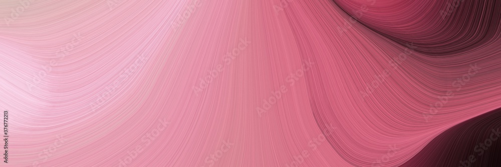 Aufkleber abstract surreal designed horizontal header with pale violet red, very dark magenta and pastel pink colors. fluid curved lines with dynamic flowing waves and curves for poster or canvas