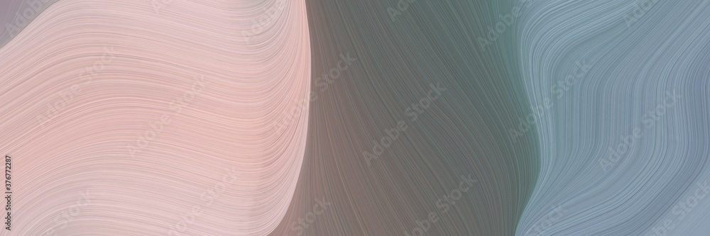 Leinwandbilder abstract flowing header with gray gray, dim gray and baby pink colors. fluid curved lines with dynam