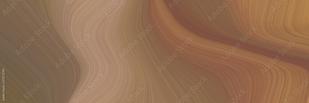 Poster abstract modern header with pastel brown, rosy brown and peru colors. fluid curved flowing waves and
