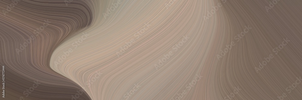 Poster abstract flowing header with pastel brown, tan and dark gray colors. fluid curved lines with dynamic flowing waves and curves for poster or canvas