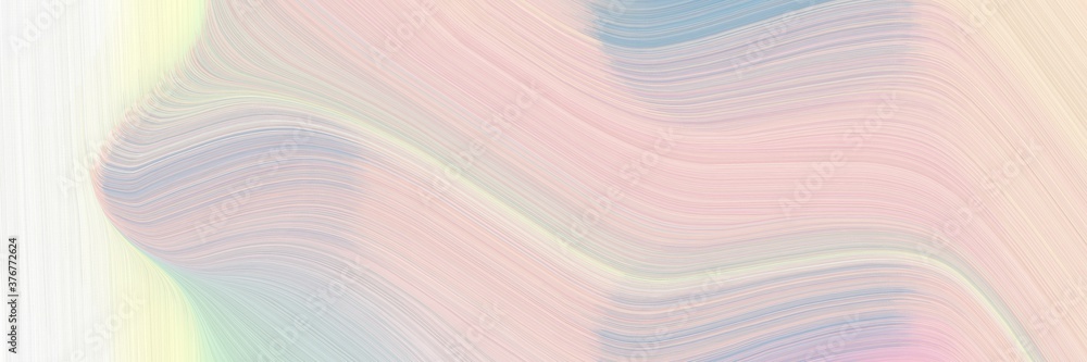 Fototapete abstract moving designed horizontal banner with light gray, linen and silver colors. fluid curved lines with dynamic flowing waves and curves for poster or canvas