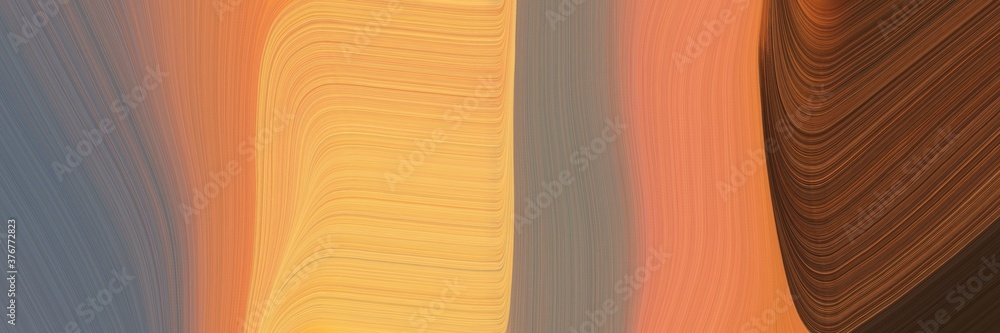 Aufkleber abstract flowing header design with sandy brown, pastel brown and peru colors. fluid curved flowing 