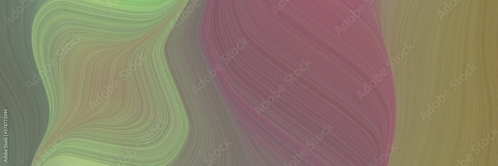 Leinwandbilder abstract moving header with gray gray, pastel brown and dark sea green colors. fluid curved lines wi
