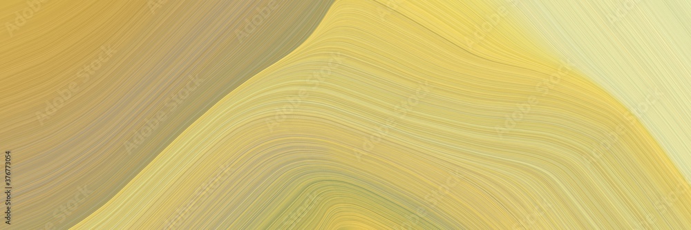 Leinwandbilder abstract modern designed horizontal header with dark khaki, pale golden rod and khaki colors. fluid curved lines with dynamic flowing waves and curves for poster or canvas