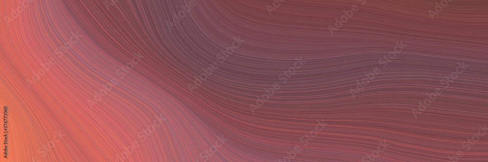 Poster abstract artistic horizontal header with old mauve, pastel brown and indian red colors. fluid curved