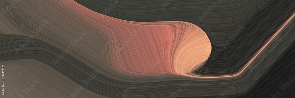 Poster abstract flowing banner design with dark slate gray, dark salmon and pastel brown colors. fluid curved flowing waves and curves for poster or canvas