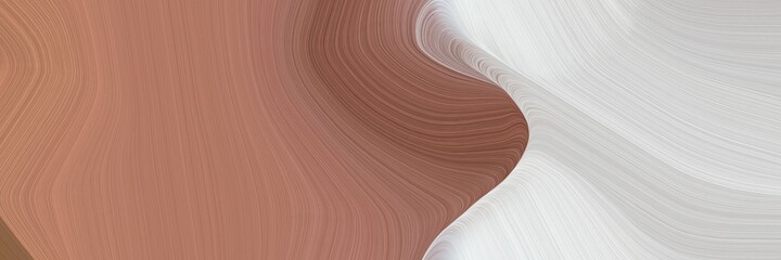 abstract decorative designed horizontal banner with pastel brown, light gray and indian red colors. fluid curved lines with dynamic flowing waves and curves for poster or canvas