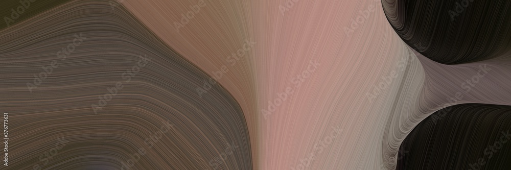 Poster abstract colorful header with old mauve, rosy brown and very dark green colors. fluid curved lines w