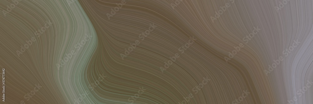 Aufkleber abstract artistic horizontal header with pastel brown, gray gray and dim gray colors. fluid curved lines with dynamic flowing waves and curves for poster or canvas