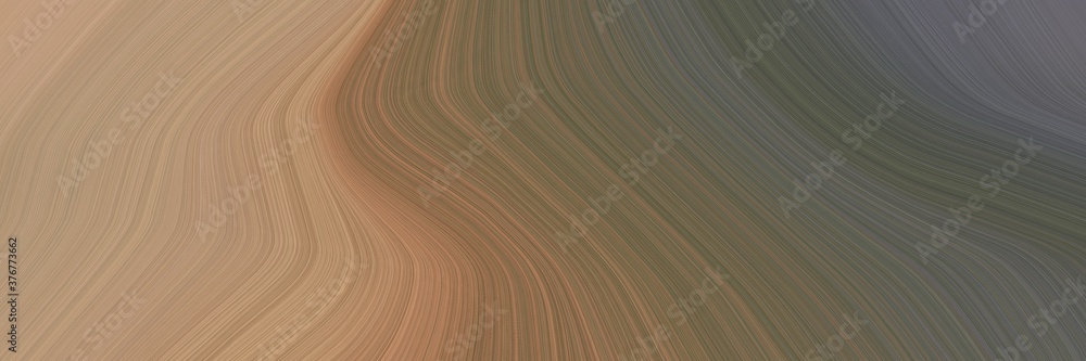 Poster abstract colorful designed horizontal header with dim gray, rosy brown and pastel brown colors. flui