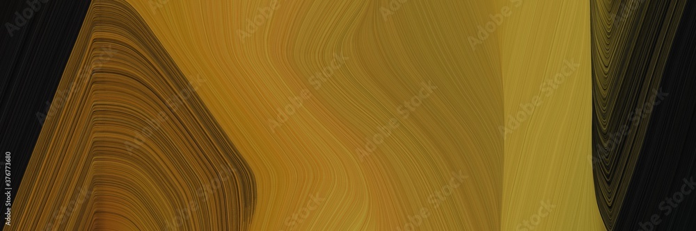 Aufkleber abstract decorative horizontal header with brown, very dark green and chocolate colors. fluid curved lines with dynamic flowing waves and curves for poster or canvas