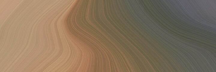 Naklejka premium abstract colorful designed horizontal header with dim gray, rosy brown and pastel brown colors. fluid curved lines with dynamic flowing waves and curves for poster or canvas
