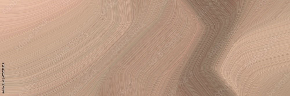Fototapete abstract flowing designed horizontal header with rosy brown, pastel brown and burly wood colors. fluid curved lines with dynamic flowing waves and curves for poster or canvas