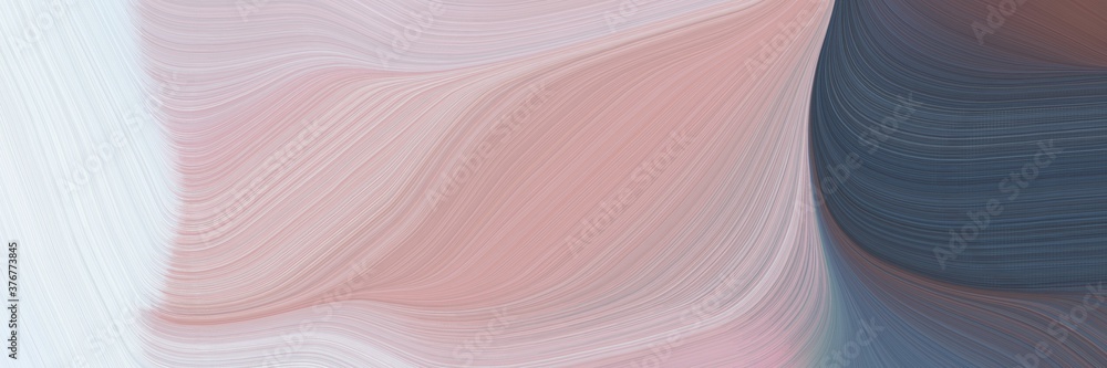 Poster abstract decorative designed horizontal header with silver, dark slate gray and lavender colors. fluid curved lines with dynamic flowing waves and curves for poster or canvas