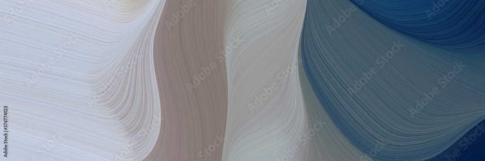 Poster abstract artistic horizontal header with dark gray, dark slate gray and dim gray colors. fluid curved lines with dynamic flowing waves and curves for poster or canvas