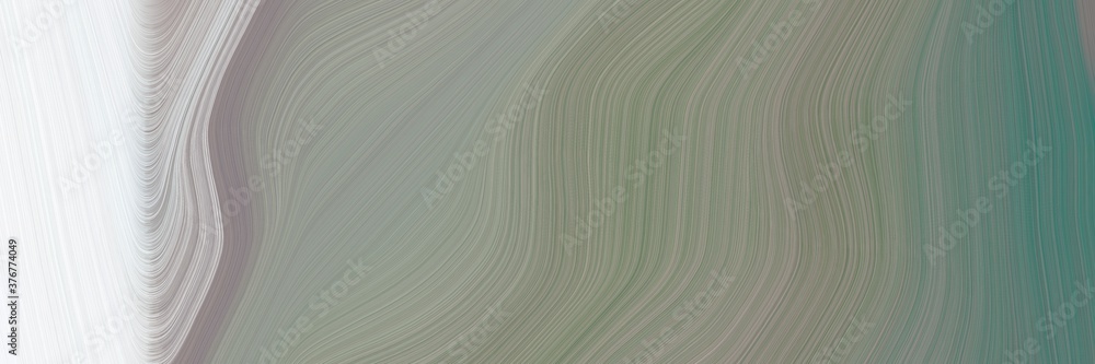 Poster abstract flowing designed horizontal banner with gray gray, lavender and teal blue colors. fluid cur