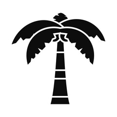 tropical palm icon, silhouette style