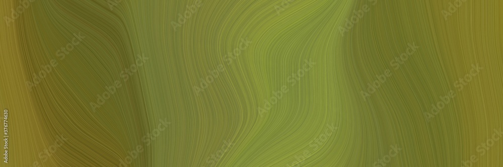 Poster abstract moving banner design with olive drab, yellow green and dark olive green colors. fluid curve