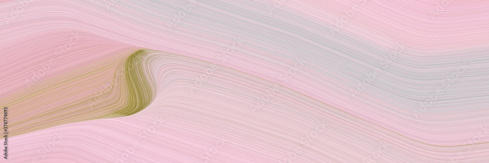 Leinwandbilder abstract modern designed horizontal banner with thistle, dark khaki and peru colors. fluid curved lines with dynamic flowing waves and curves for poster or canvas