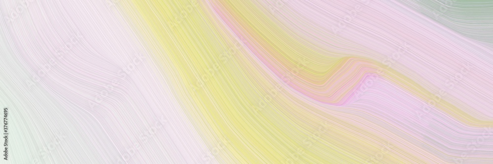 Leinwandbilder abstract decorative horizontal header with antique white, misty rose and khaki colors. fluid curved 