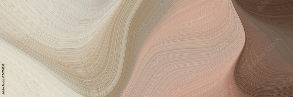 Poster abstract decorative header design with tan, old mauve and light gray colors. fluid curved lines with dynamic flowing waves and curves for poster or canvas