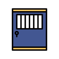 administrative related police gate or door vector with editable stroke,