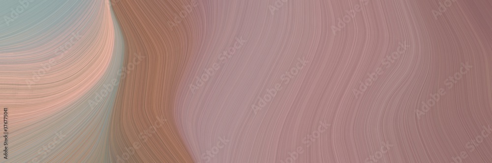 Poster abstract artistic header with rosy brown, tan and pastel brown colors. fluid curved lines with dynamic flowing waves and curves for poster or canvas