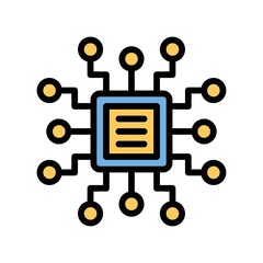 administrative related chip board or chip system vector with editable stroke,