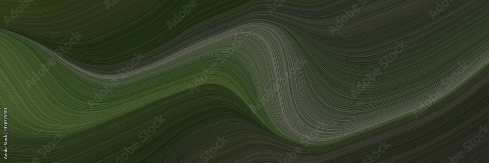 Fototapete abstract modern designed horizontal banner with very dark blue, very dark green and dim gray colors.