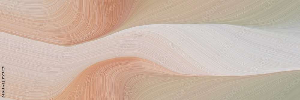 Leinwandbilder abstract surreal horizontal header with tan, silver and light gray colors. fluid curved flowing wave