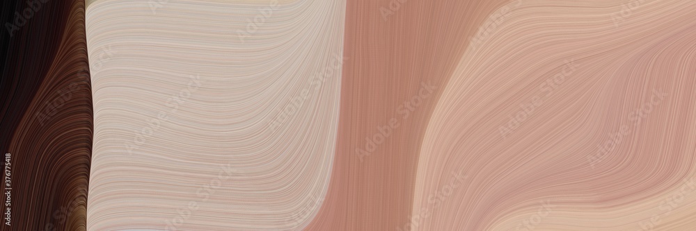 Poster abstract colorful header design with tan, very dark pink and pastel gray colors. fluid curved flowin