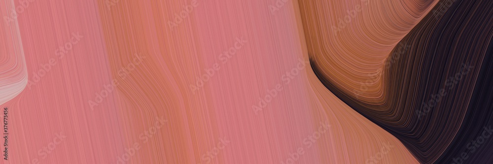 Aufkleber abstract surreal header design with indian red, very dark pink and brown colors. fluid curved flowin