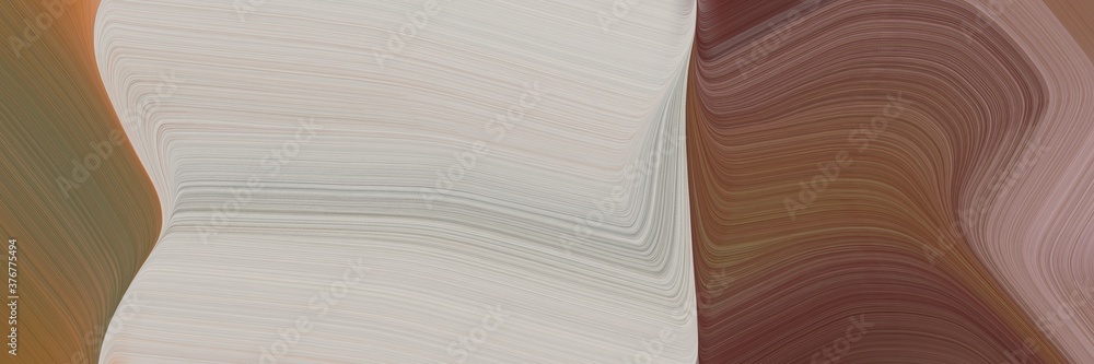 Poster abstract modern header design with silver, pastel brown and old mauve colors. fluid curved lines with dynamic flowing waves and curves for poster or canvas