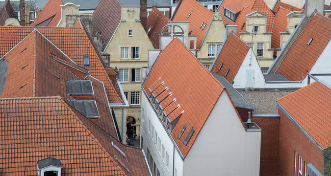 Rote Ziegeld&auml;cher in M&uuml;nster.