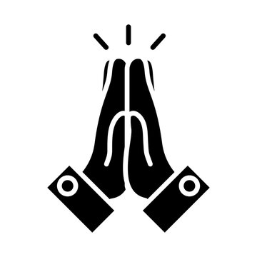 praying hands icon, silhouette style