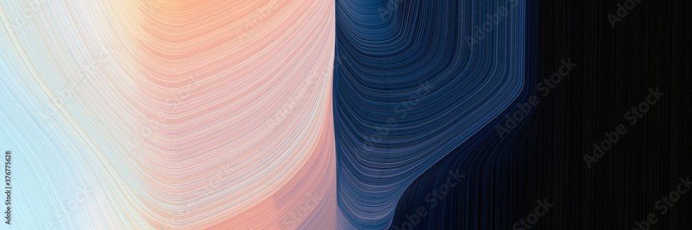 Poster abstract artistic banner design with pastel gray, very dark blue and slate gray colors. fluid curved