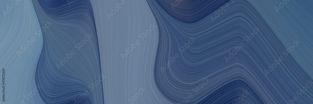Leinwandbilder abstract modern banner design with teal blue, light slate gray and midnight blue colors. fluid curve