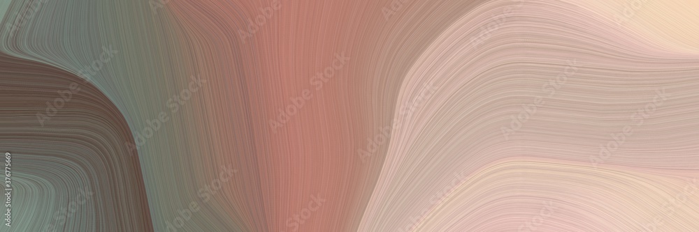 Poster abstract artistic header with rosy brown, dim gray and baby pink colors. fluid curved lines with dyn