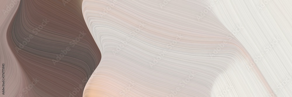 Leinwandbilder abstract surreal horizontal banner with light gray, pastel brown and rosy brown colors. fluid curved