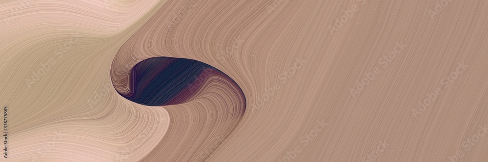 Poster abstract flowing banner design with rosy brown, very dark blue and baby pink colors. fluid curved lines with dynamic flowing waves and curves for poster or canvas
