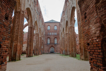 Fototapeta na wymiar Ruins of the Dome Cathedral in Tartu