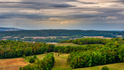 Majestic view over to a beautiful valley, french countryside