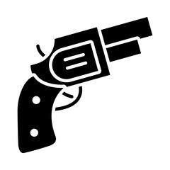pistol gun icon, silhouette style