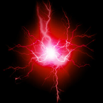 Lightning Energy Electricity Bolts Red Pure Power