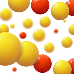 Realistic colored spheres. Plastic bubbles. Glossy balls