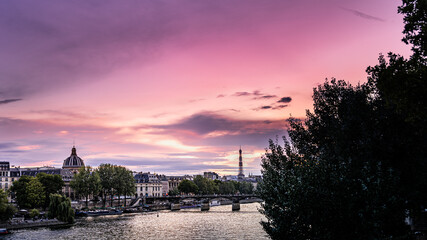 Beautiful sunset in Paris, France