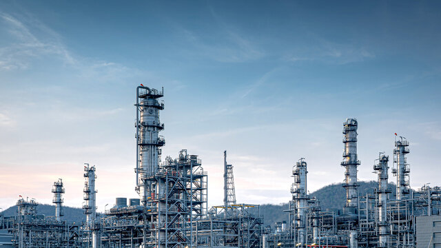 Panorama view at the Industry oil and gas refinery plant ,Located in a large petrochemical industrial area, Thailand
