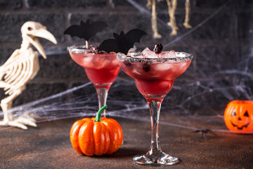 Halloweens spooky drink with blackberry