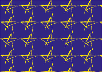 Yellow stars pattern in the blue background