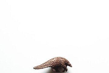 Armadillo toy isolated on a white background